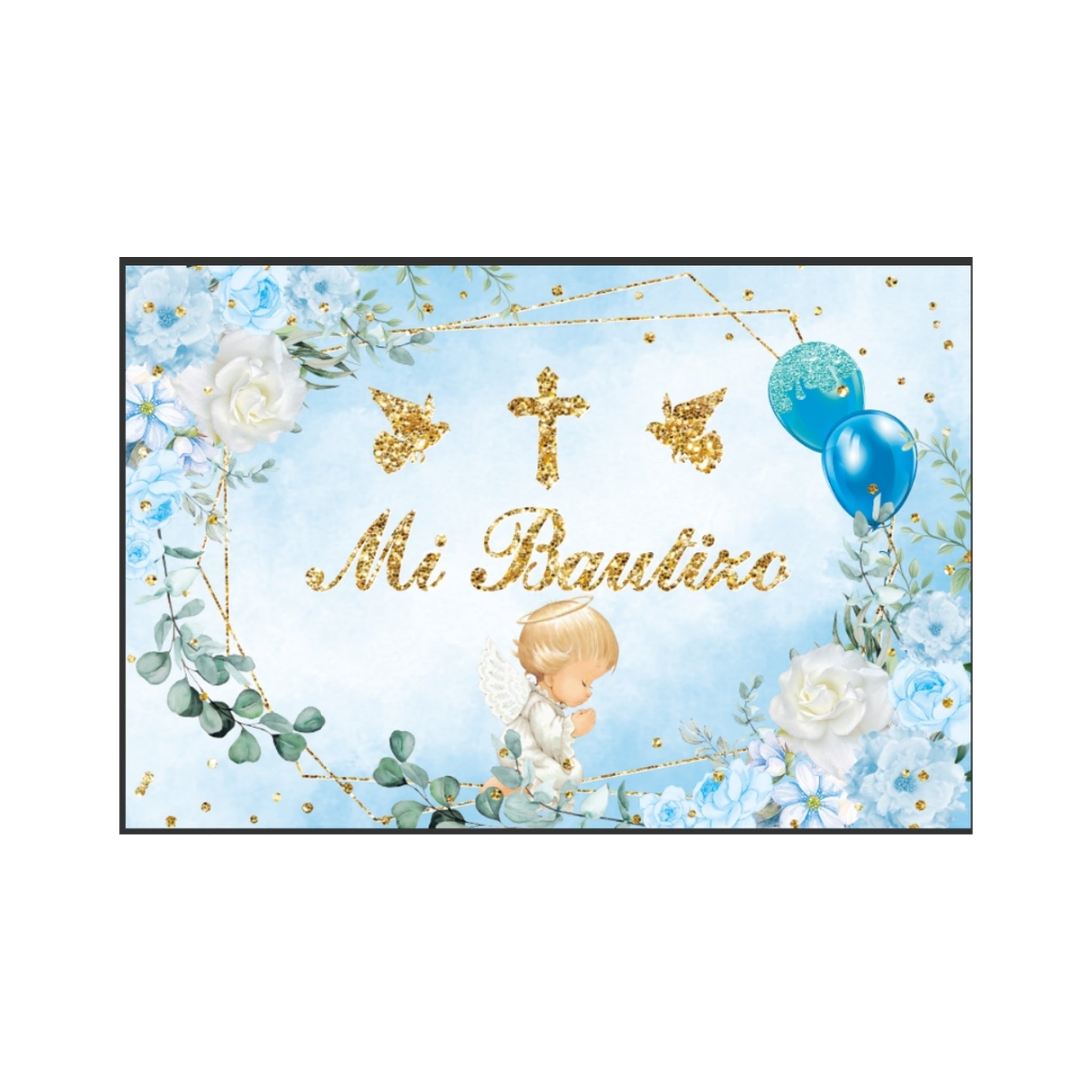 Backdrop Mi Bautizo Blue